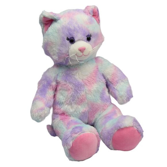 Build A Bear Kitty Cat Plush Pastel Swirl Tie Dye 16 inch BAB - Picture 1 of 7